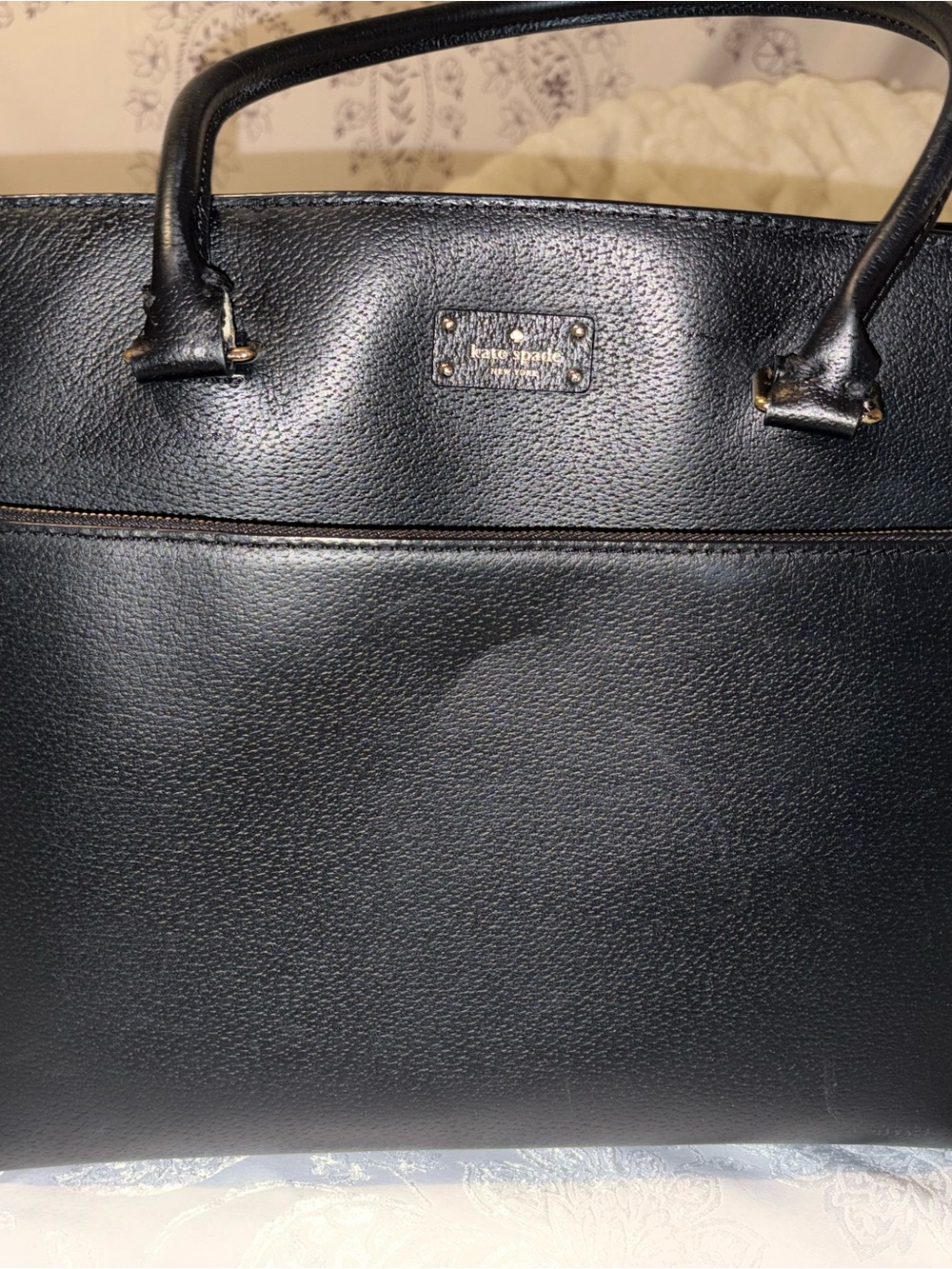 Kate Spade New York Black Leather Tote Bag